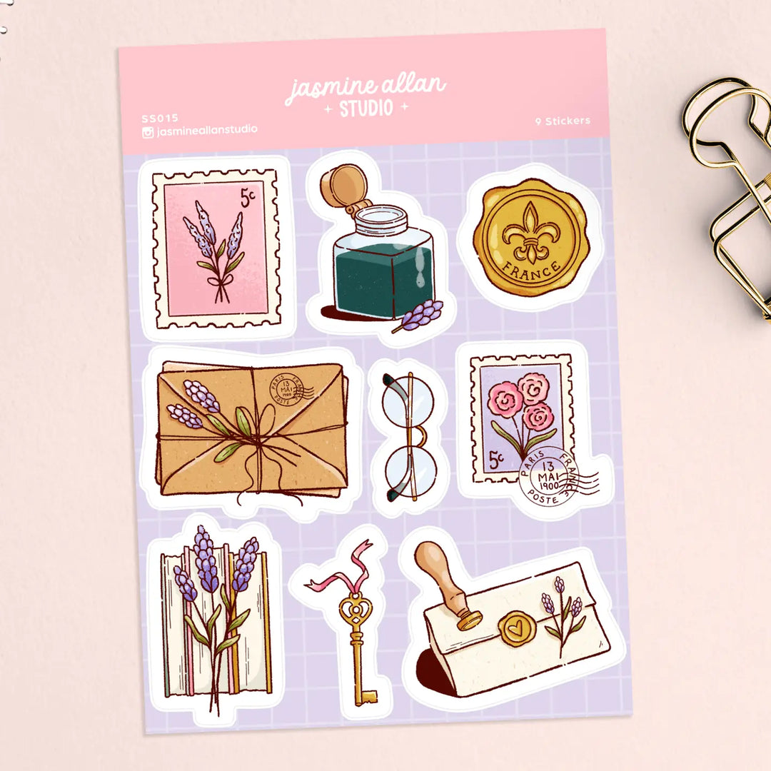 French Ephemera Sticker Sheet