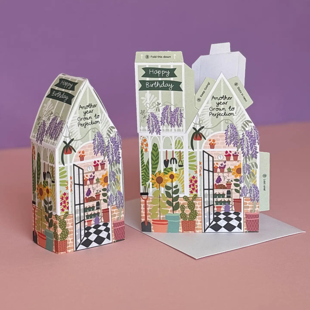 Card Greenhouse Birthday (3D)