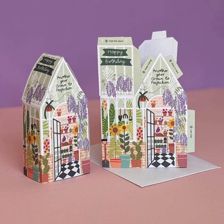 Card Greenhouse Birthday (3D)