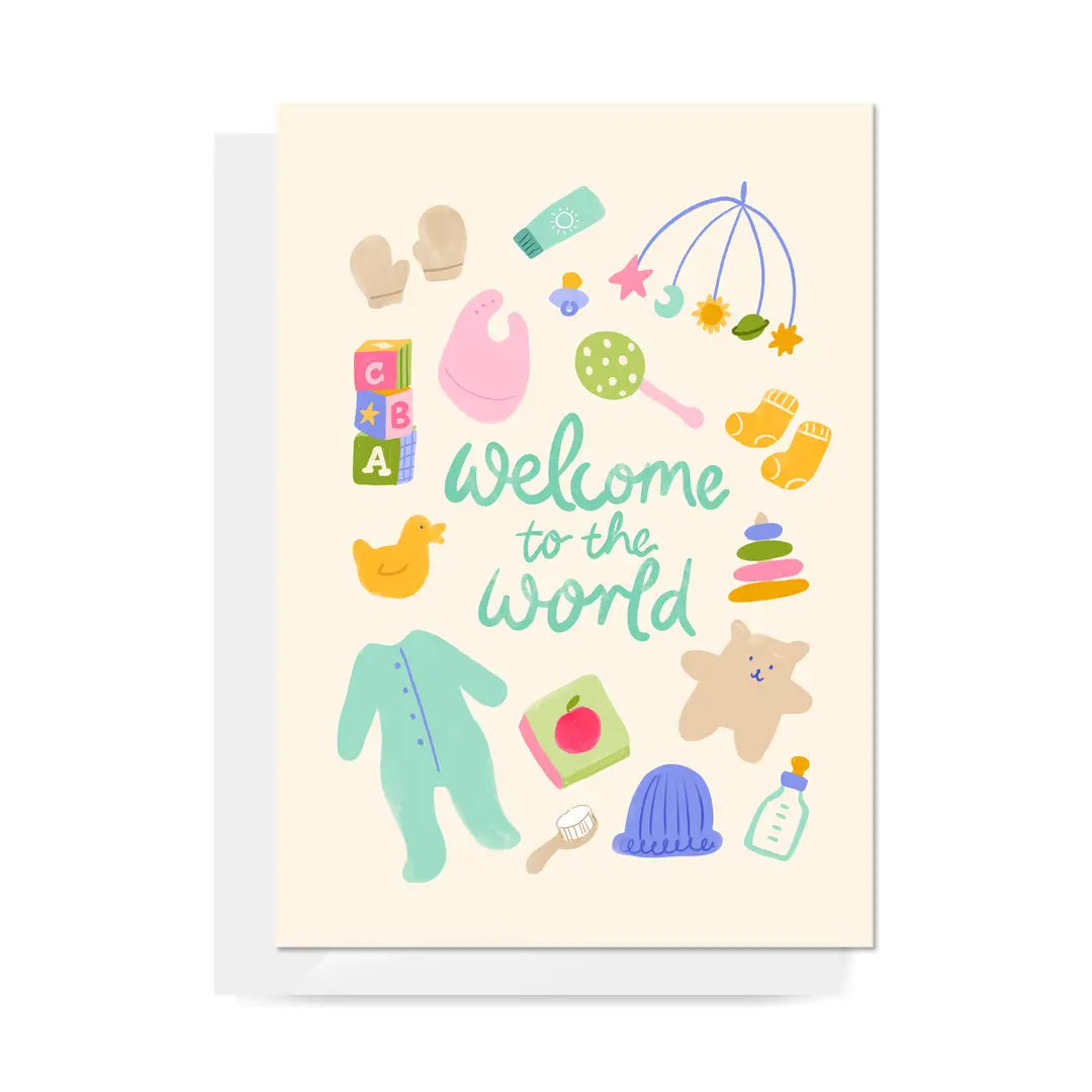 Card Welcome to the World Baby Things