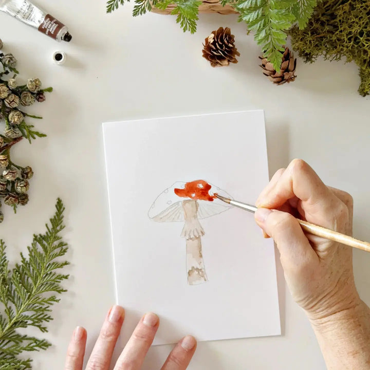 Mushroom Paintable Watercolour Notecard Set
