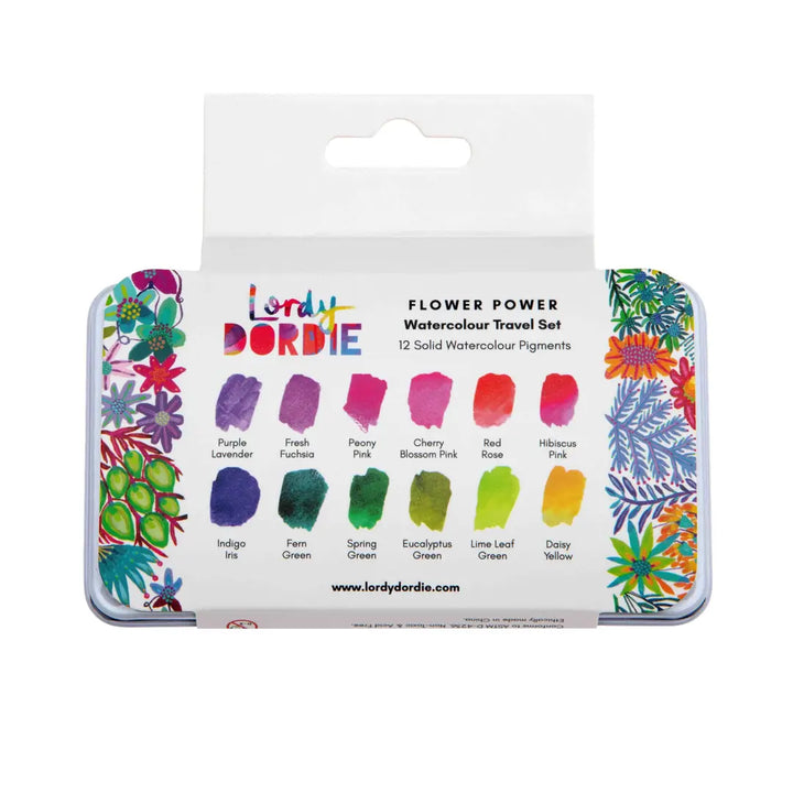 Flower Power Watercolour Travel Paint Set