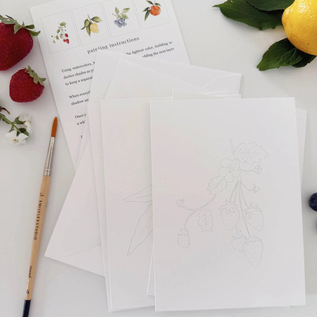 Fruit Paintable Watercolour Notecard Set