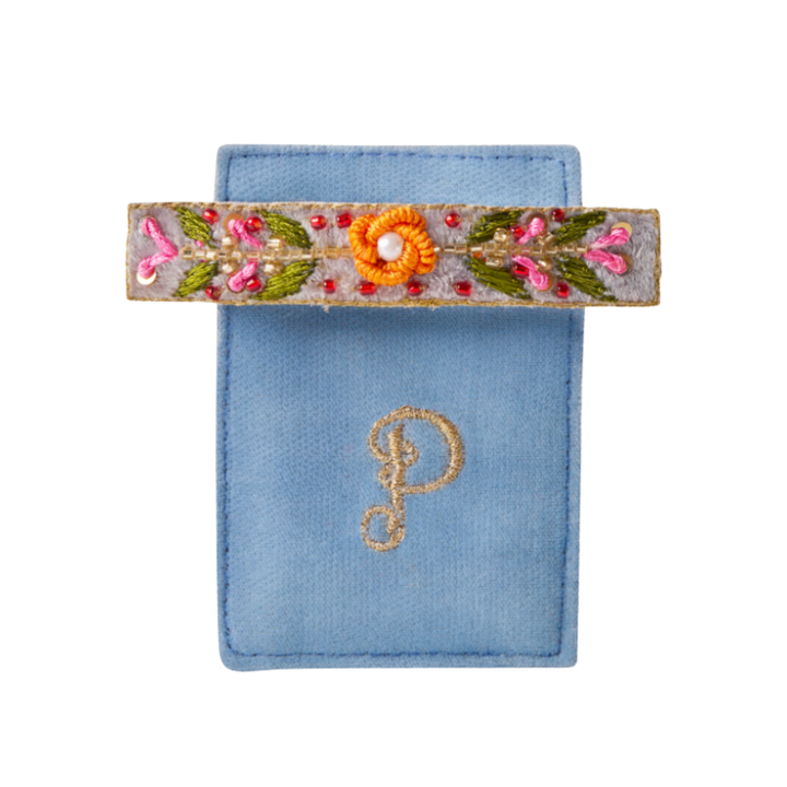 Embroidered  Hair Clip