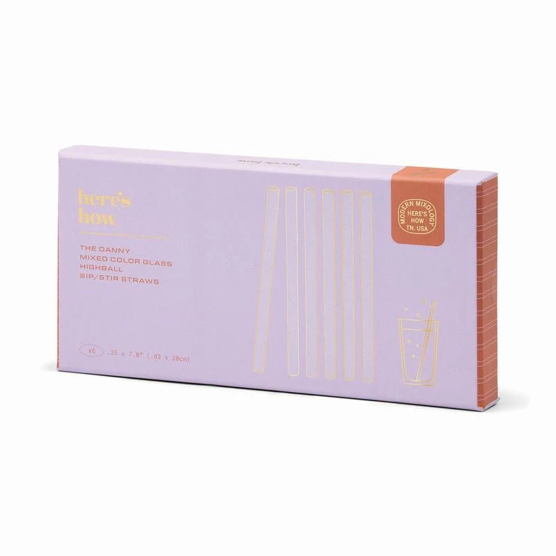 The Danny Set of 6 Glass Highball Straws
