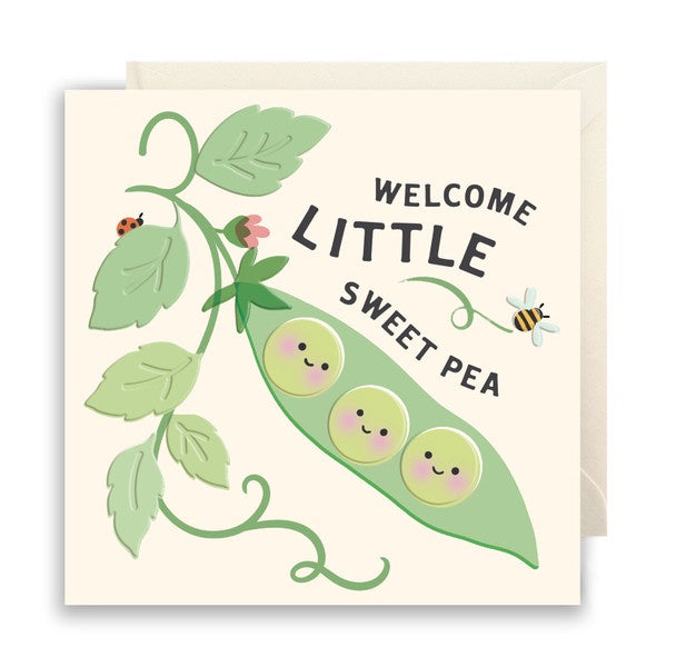Card Welcome Sweet Pea