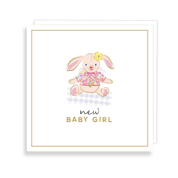 Card Baby Girl Pink Bunny