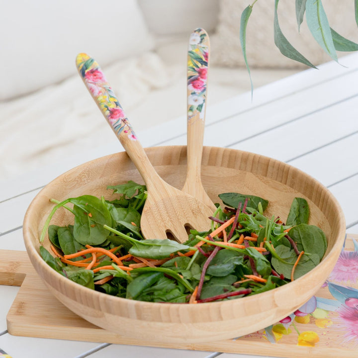 Salad Servers Native Blooms