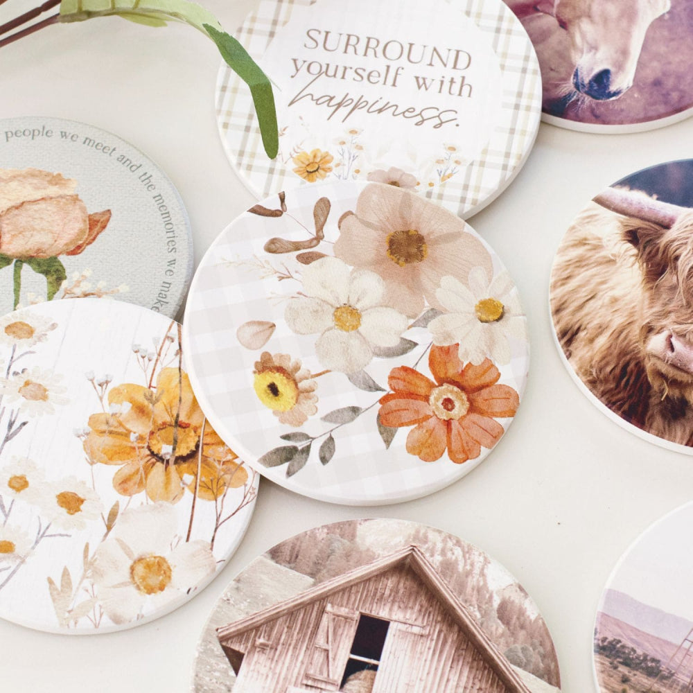 Rustic Meadow Ceramic Coaster