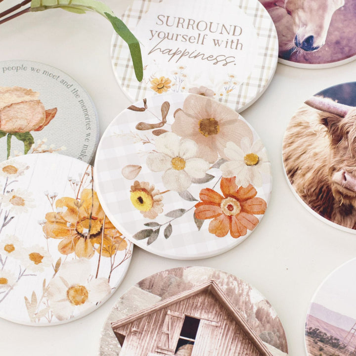Rustic Meadow Ceramic Coaster