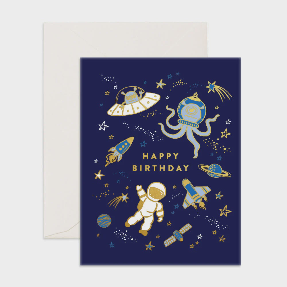 Card Happy Birthday Space