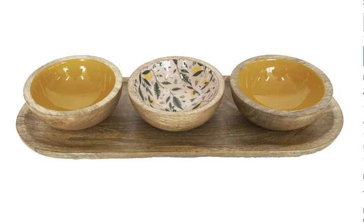 Mango Wood Bowls & Dish Set