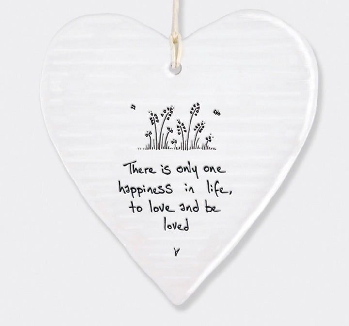 Porcelain Wobbly Hanging Heart