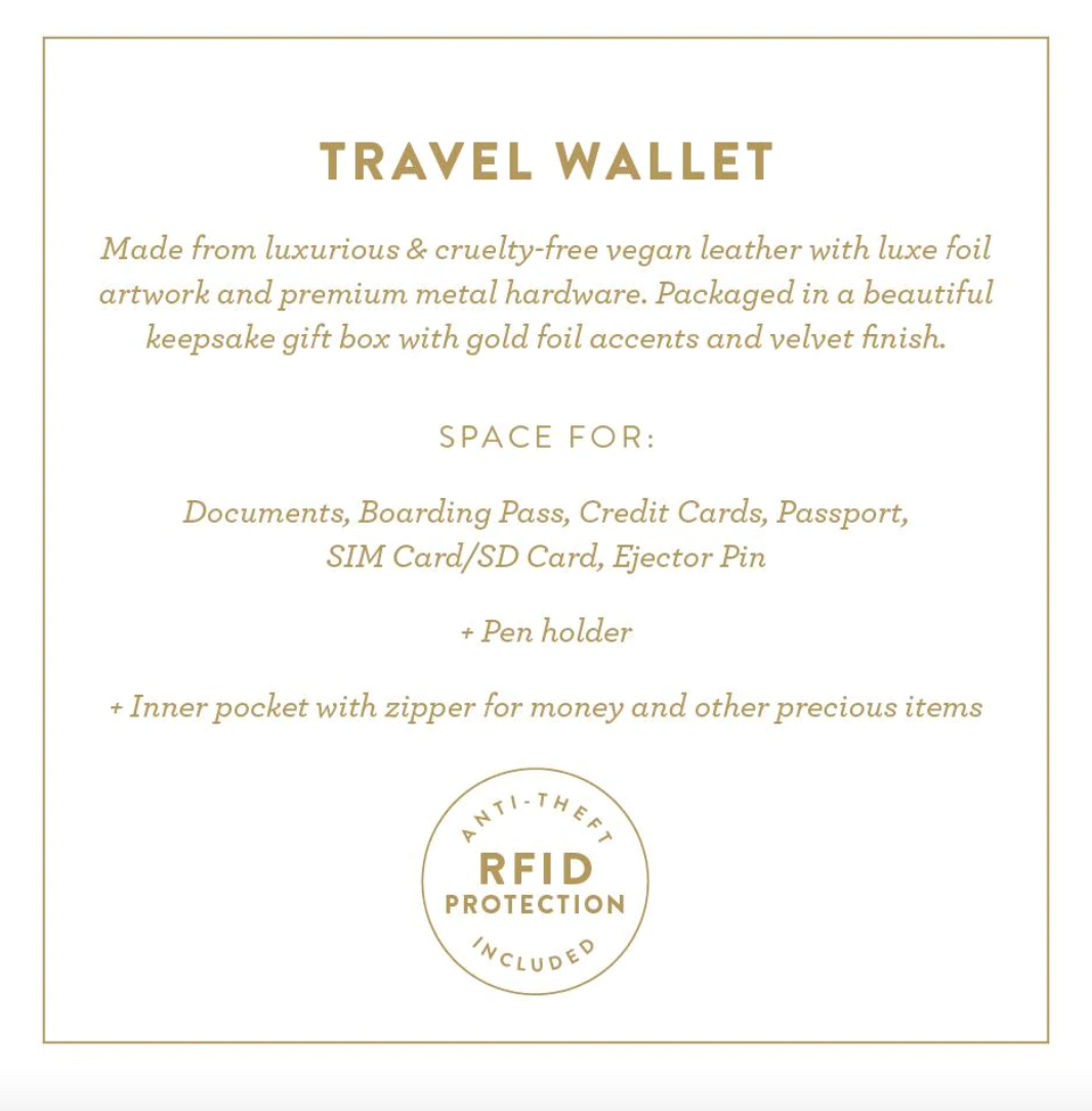 Travel Wallet Vegan Leather